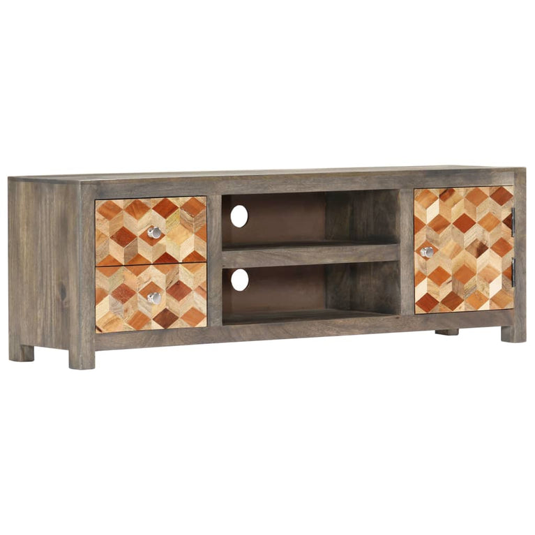 Tv-meubel 120x30x40 cm massief mangohout grijs MeubelReus