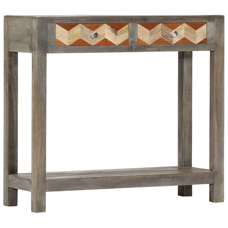 Wandtafel 86x30x76 cm massief mangohout grijs MeubelReus