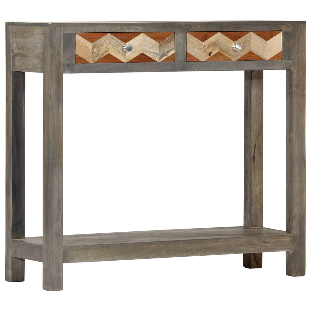 Wandtafel 86x30x76 cm massief mangohout grijs MeubelReus