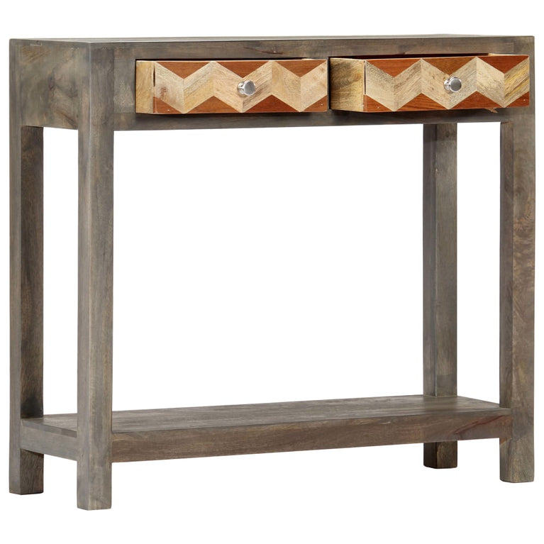 Wandtafel 86x30x76 cm massief mangohout grijs MeubelReus