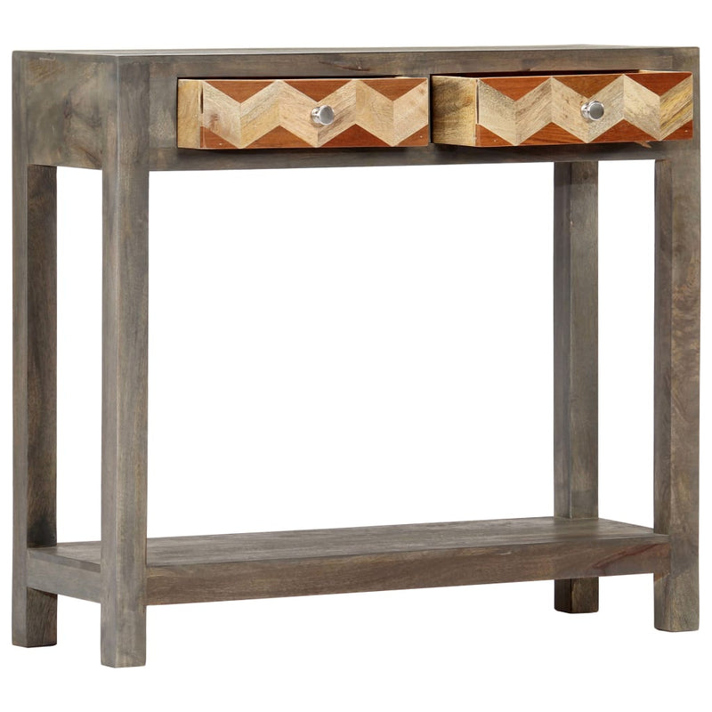 Wandtafel 86x30x76 cm massief mangohout grijs MeubelReus