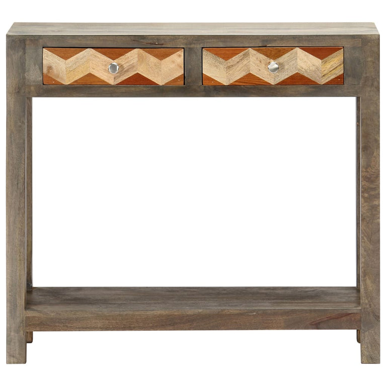 Wandtafel 86x30x76 cm massief mangohout grijs MeubelReus