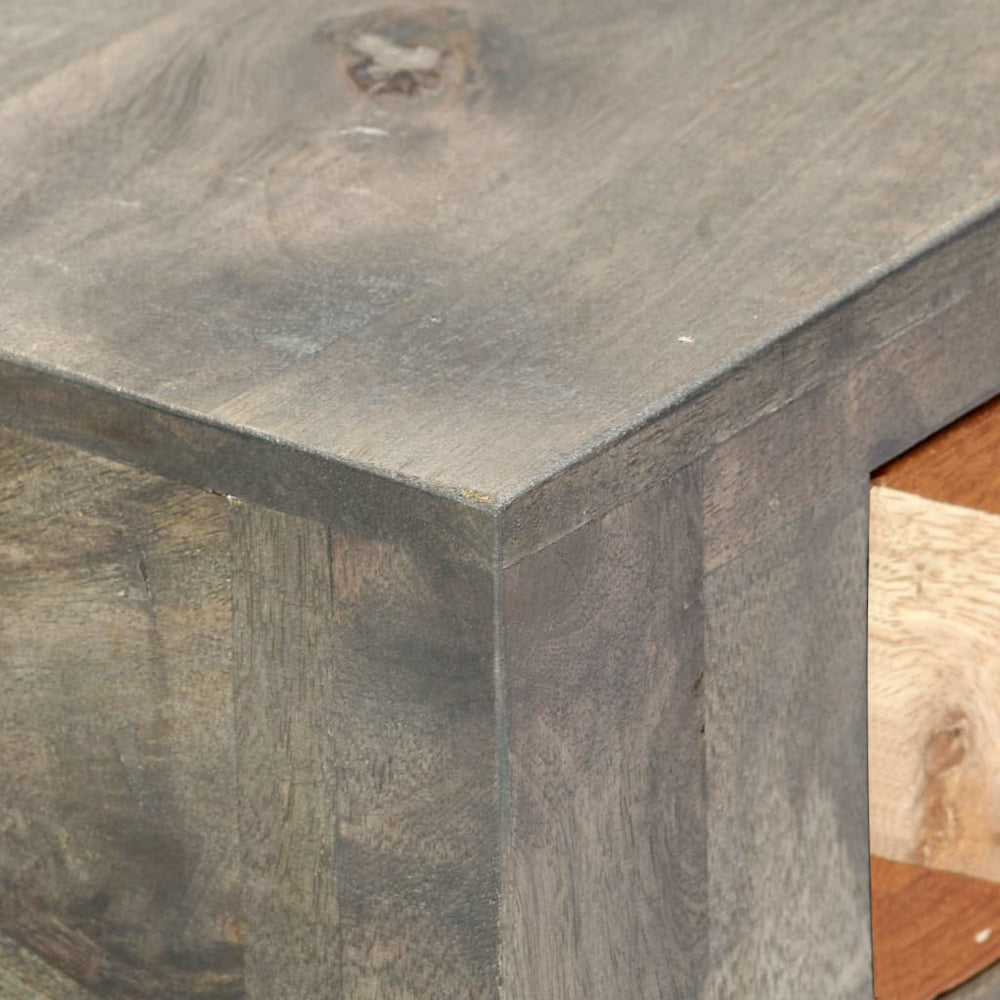 Wandtafel 86x30x76 cm massief mangohout grijs MeubelReus