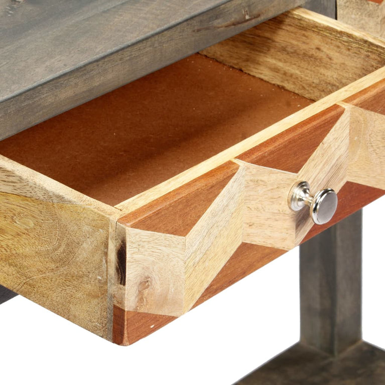 Wandtafel 86x30x76 cm massief mangohout grijs MeubelReus