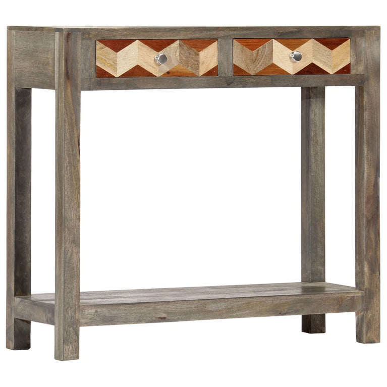 Wandtafel 86x30x76 cm massief mangohout grijs MeubelReus
