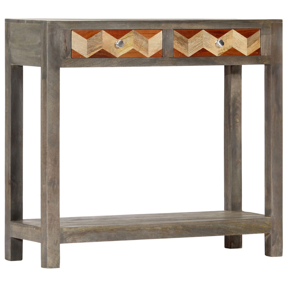 Wandtafel 86x30x76 cm massief mangohout grijs MeubelReus