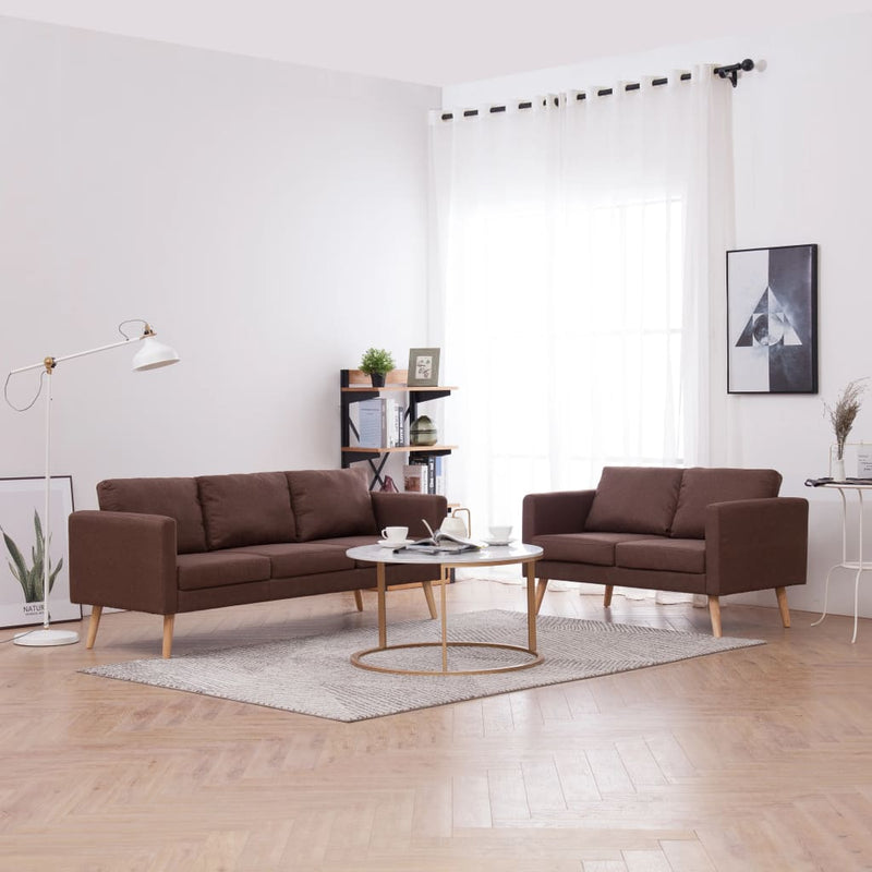 2-delig Bankstel stof bruin