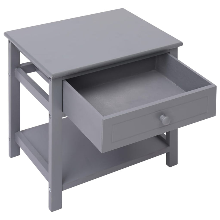Nachtkastje 40x29x42 cm paulowniahout grijs MeubelReus