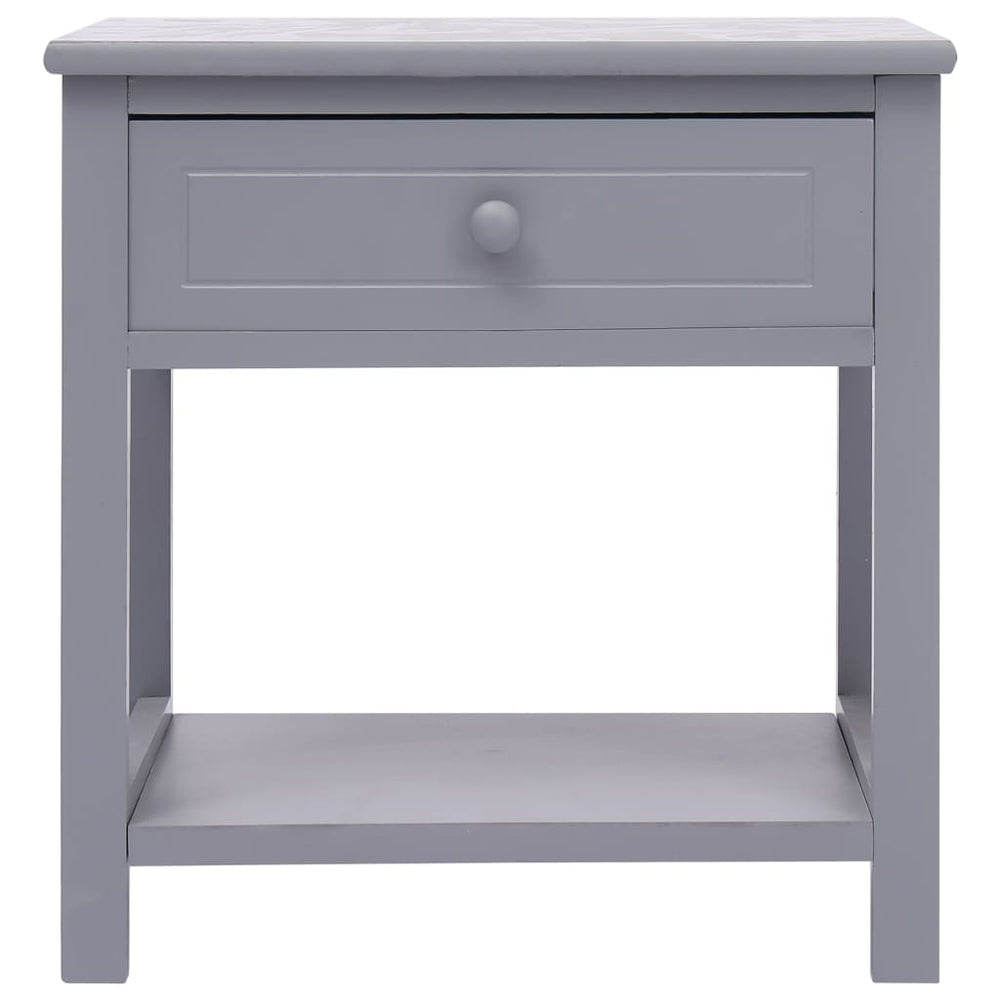 Nachtkastje 40x29x42 cm paulowniahout grijs MeubelReus