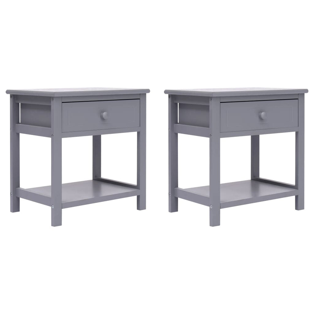 Nachtkastje 2 st 40x29x42 cm paulowniahout grijs MeubelReus