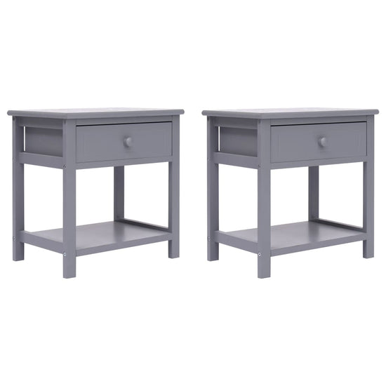 Nachtkastje 2 st 40x29x42 cm paulowniahout grijs MeubelReus