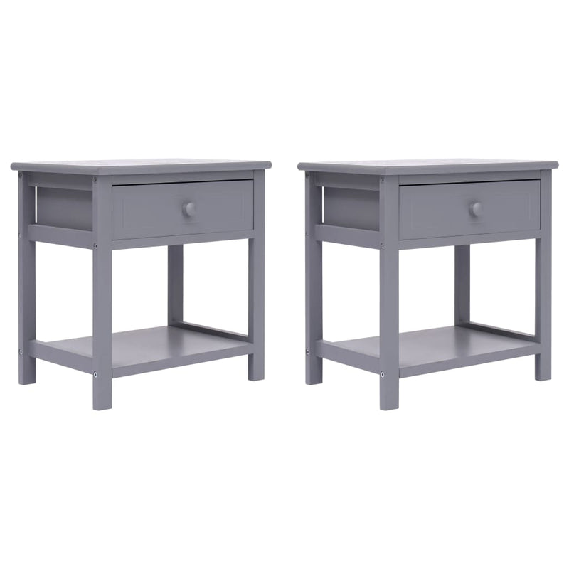 Nachtkastje 2 st 40x29x42 cm paulowniahout grijs MeubelReus