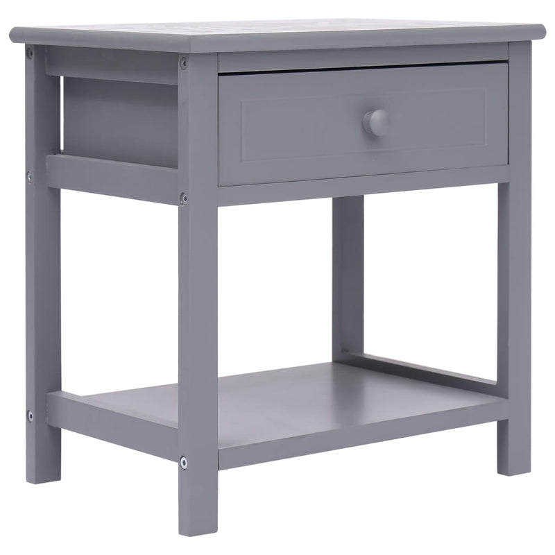 Nachtkastje 2 st 40x29x42 cm paulowniahout grijs MeubelReus