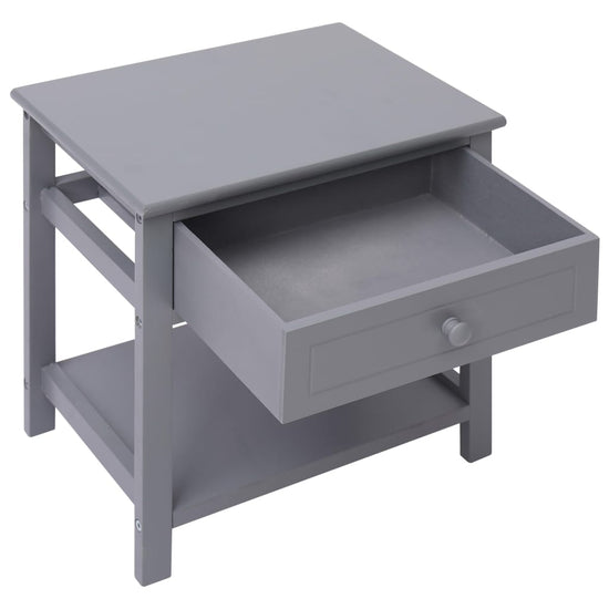 Nachtkastje 2 st 40x29x42 cm paulowniahout grijs MeubelReus