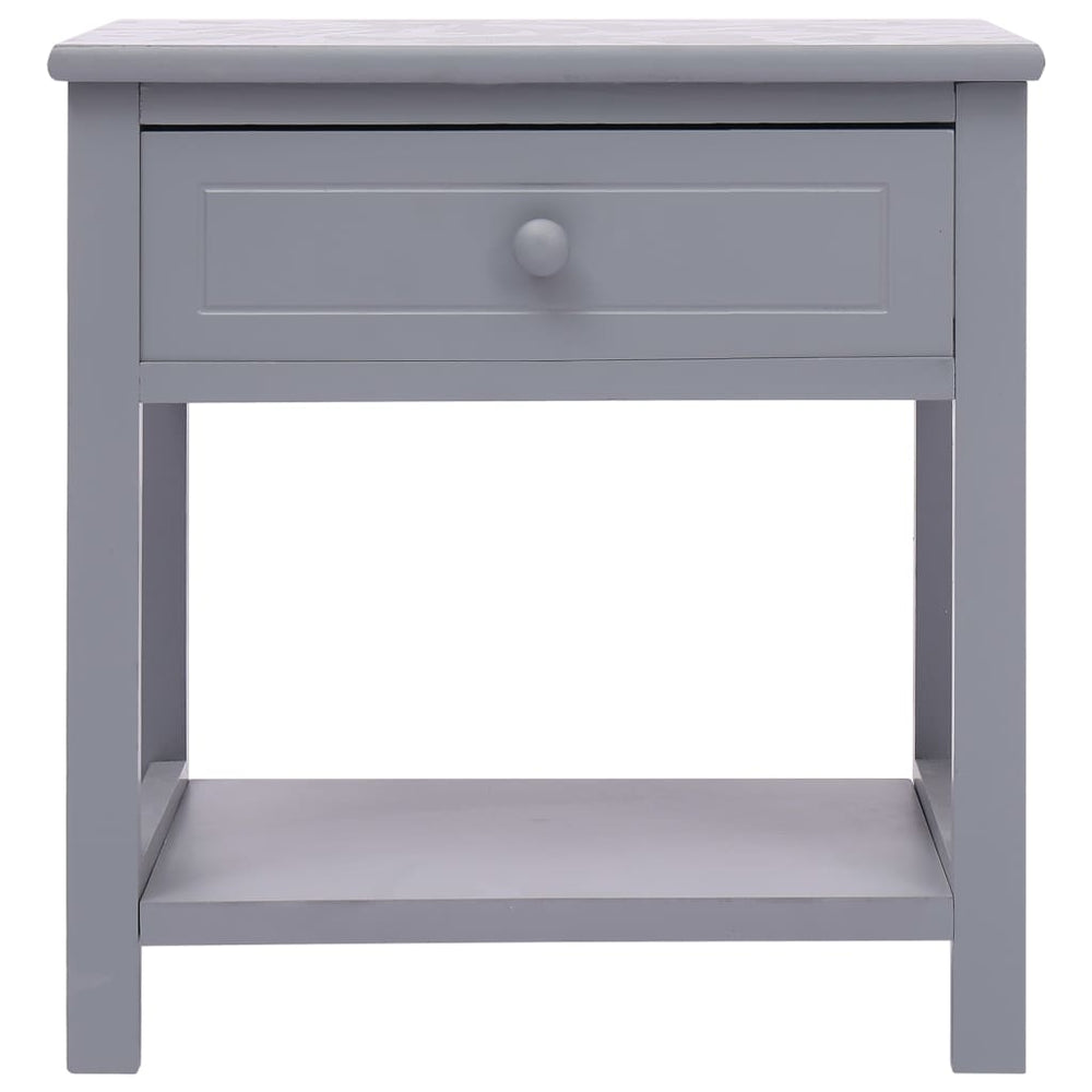 Nachtkastje 2 st 40x29x42 cm paulowniahout grijs MeubelReus