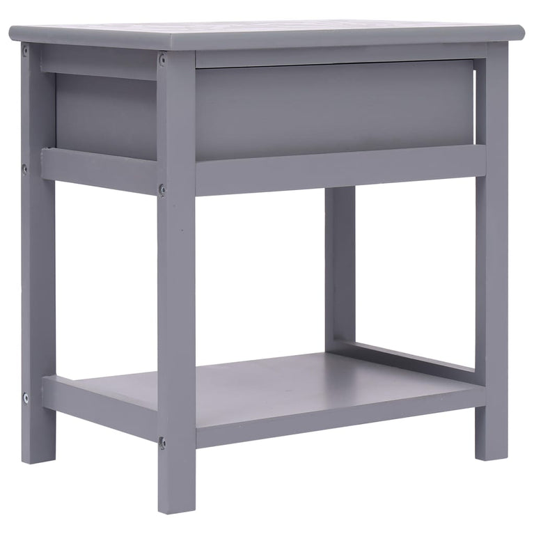 Nachtkastje 2 st 40x29x42 cm paulowniahout grijs MeubelReus