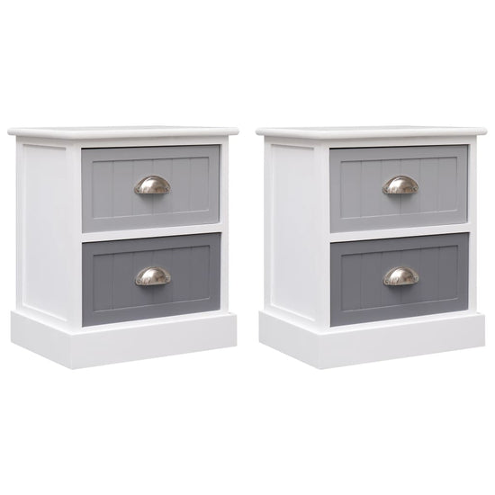 Nachtkastjes 2 st 38x28x45 cm paulowniahout grijs MeubelReus