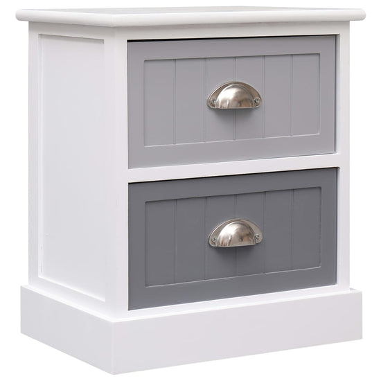 Nachtkastjes 2 st 38x28x45 cm paulowniahout grijs MeubelReus