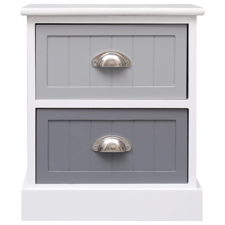 Nachtkastjes 2 st 38x28x45 cm paulowniahout grijs MeubelReus