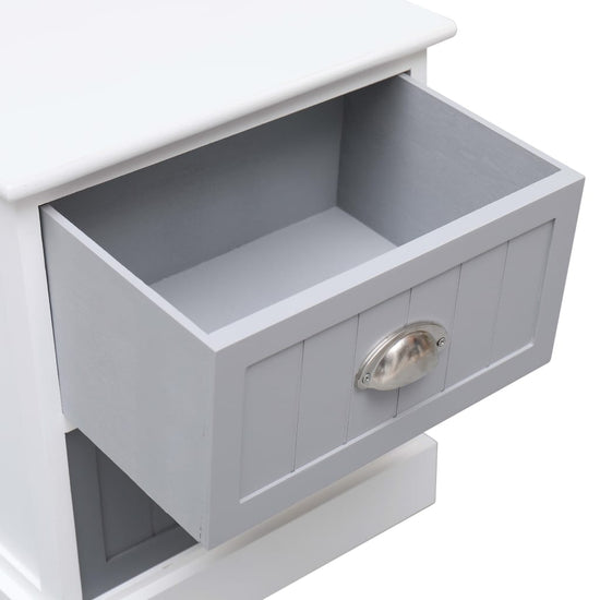 Nachtkastjes 2 st 38x28x45 cm paulowniahout grijs MeubelReus