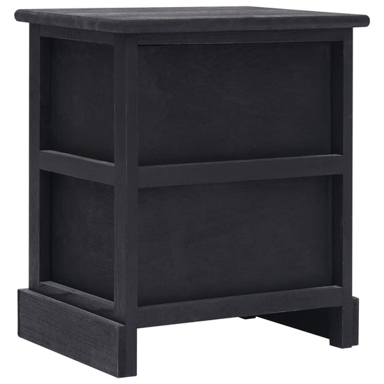 Nachtkastje 38x28x45 cm paulowniahout zwart MeubelReus