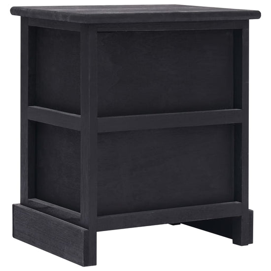Nachtkastjes 2 st 38x28x45 cm paulowniahout zwart MeubelReus