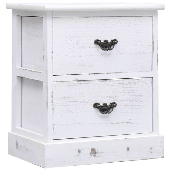 Nachtkastjes 2 st 38x28x45 cm paulowniahout wit MeubelReus