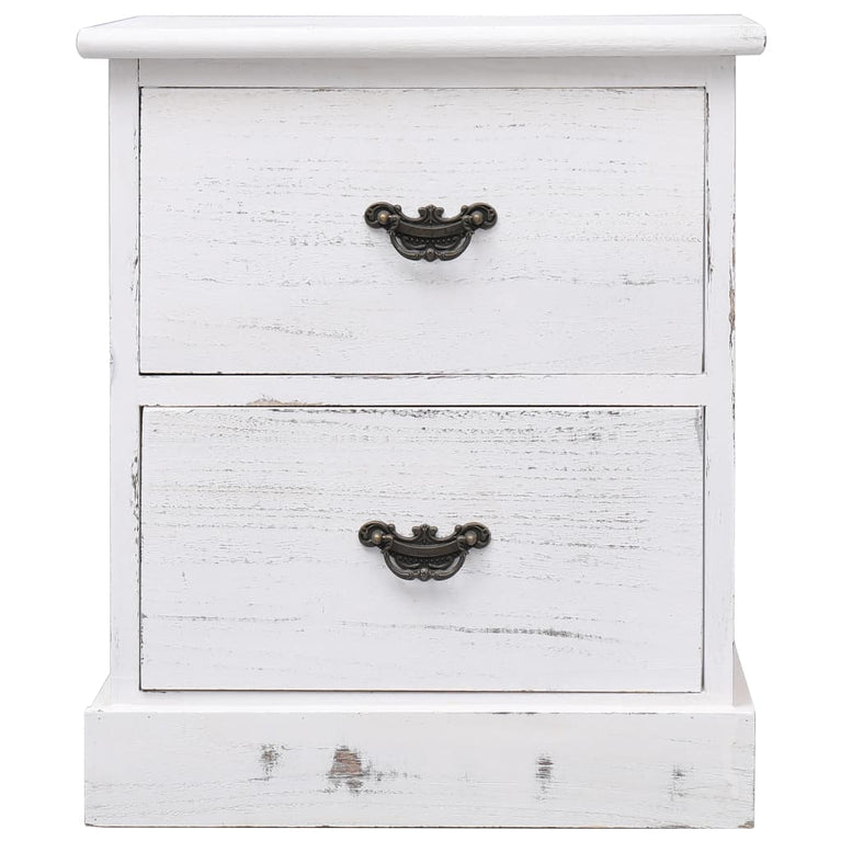 Nachtkastjes 2 st 38x28x45 cm paulowniahout wit MeubelReus