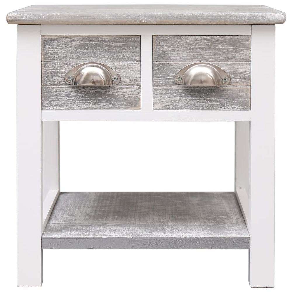 Bijzettafel 40x40x40 cm paulowniahout grijs MeubelReus