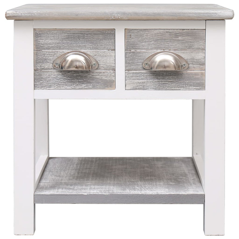 Bijzettafel 40x40x40 cm paulowniahout grijs MeubelReus