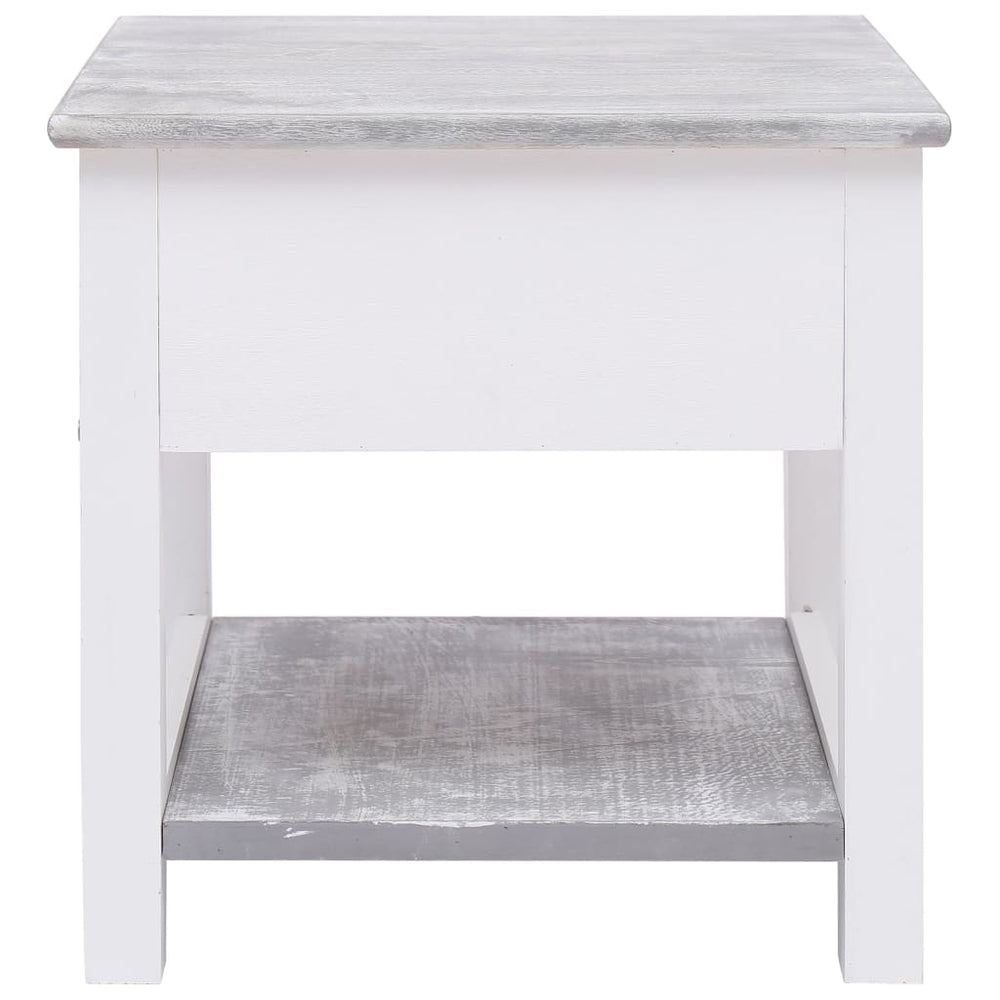Bijzettafel 40x40x40 cm paulowniahout grijs MeubelReus