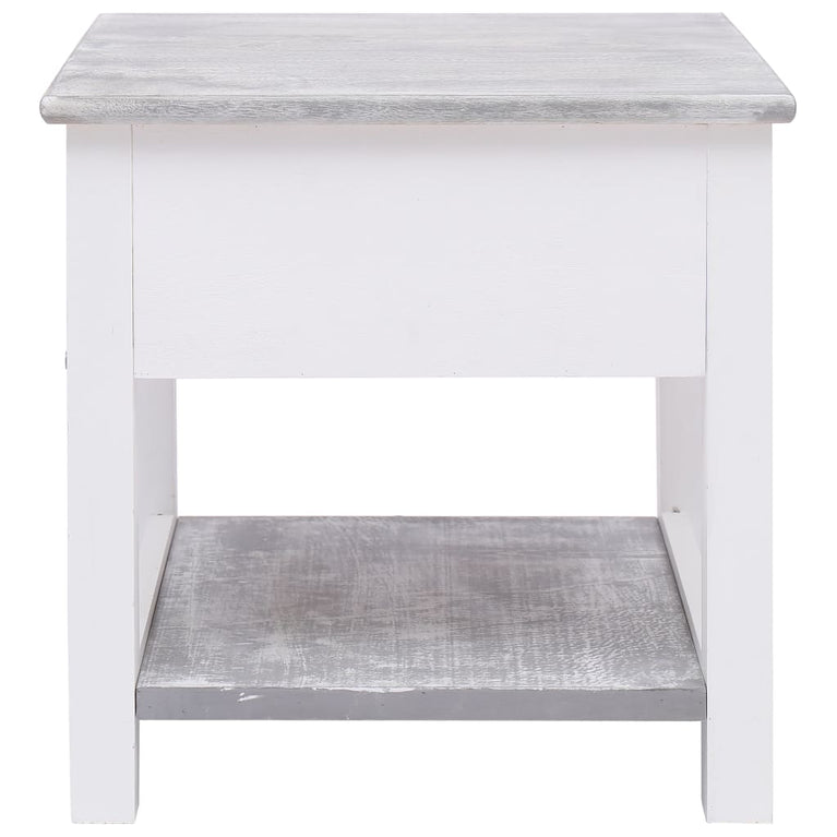 Bijzettafel 40x40x40 cm paulowniahout grijs MeubelReus