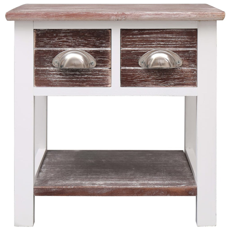 Bijzettafel 40x40x40 cm paulowniahout bruin