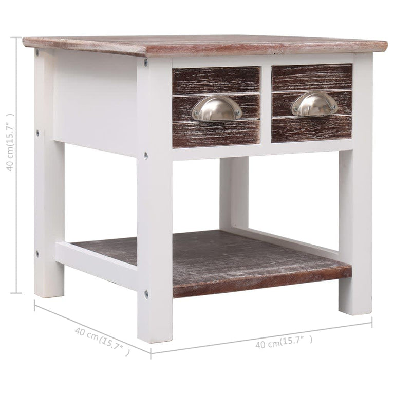 Bijzettafel 40x40x40 cm paulowniahout bruin