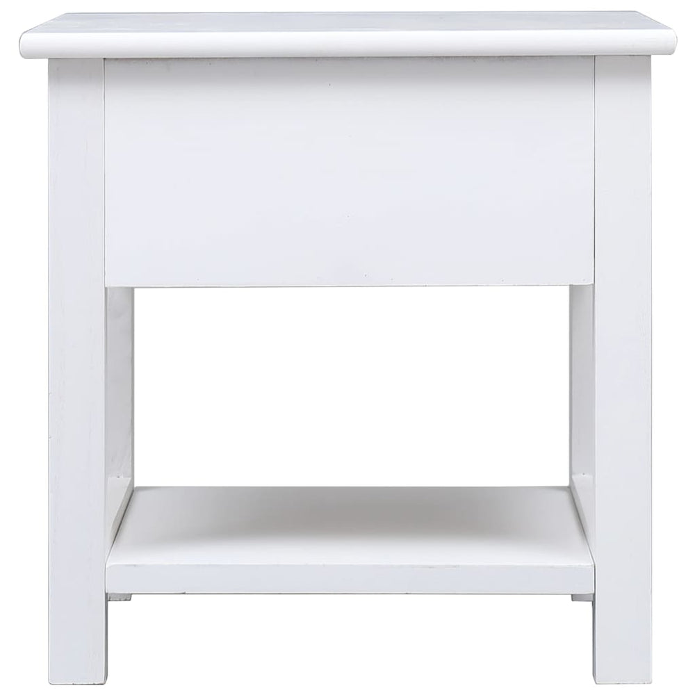 Bijzettafel 40x40x40 cm paulowniahout wit MeubelReus