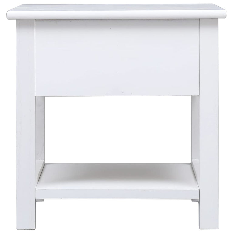 Bijzettafel 40x40x40 cm paulowniahout wit MeubelReus