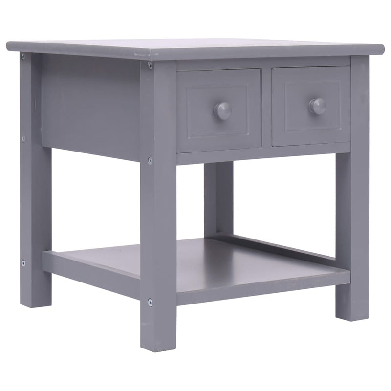 Bijzettafel 40x40x40 cm paulowniahout grijs MeubelReus