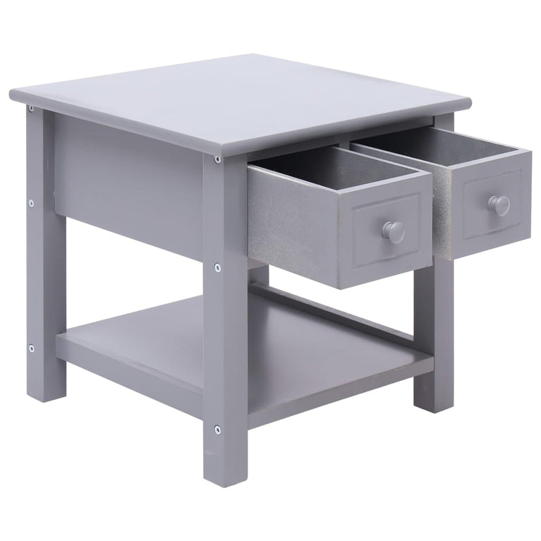Bijzettafel 40x40x40 cm paulowniahout grijs MeubelReus