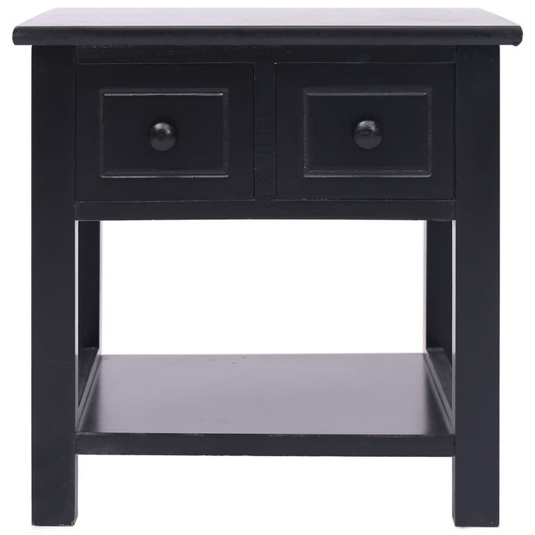 Bijzettafel 40x40x40 cm paulowniahout zwart MeubelReus