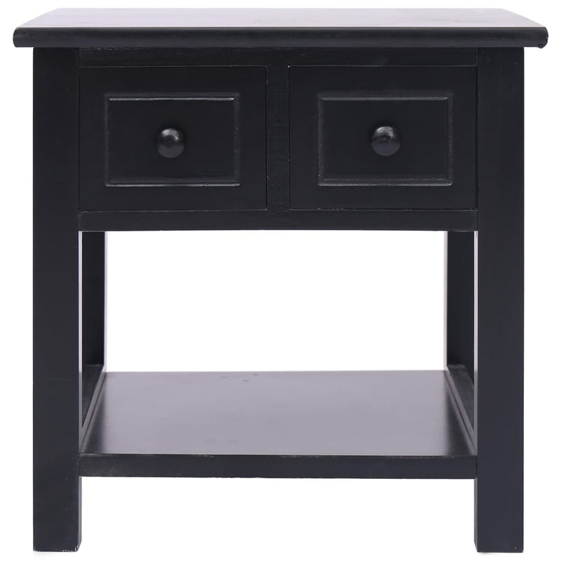 Bijzettafel 40x40x40 cm paulowniahout zwart MeubelReus
