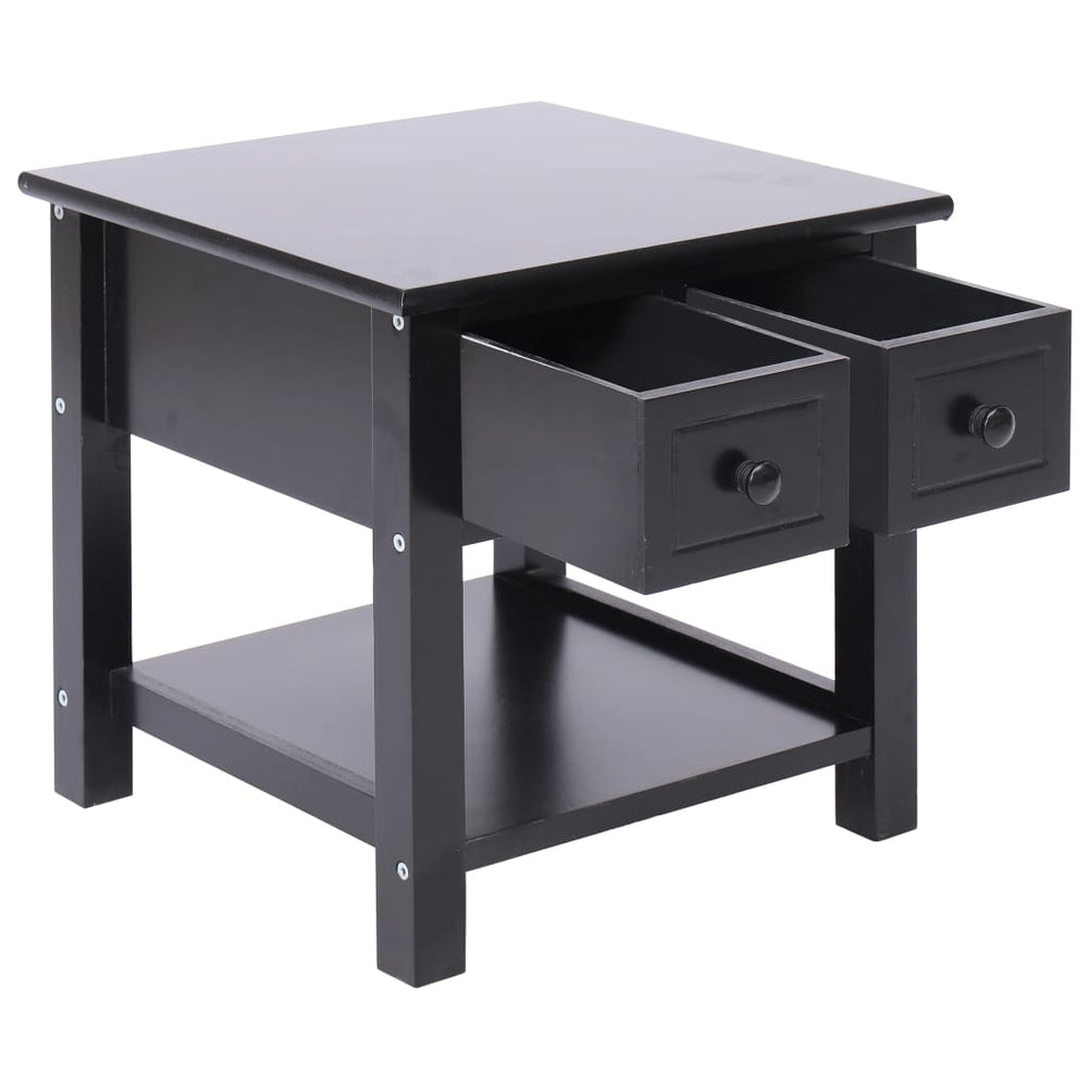 Bijzettafel 40x40x40 cm paulowniahout zwart MeubelReus