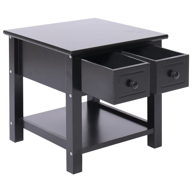 Bijzettafel 40x40x40 cm paulowniahout zwart MeubelReus