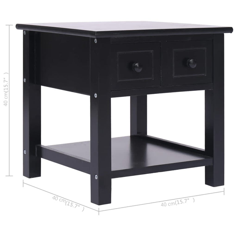 Bijzettafel 40x40x40 cm paulowniahout zwart MeubelReus