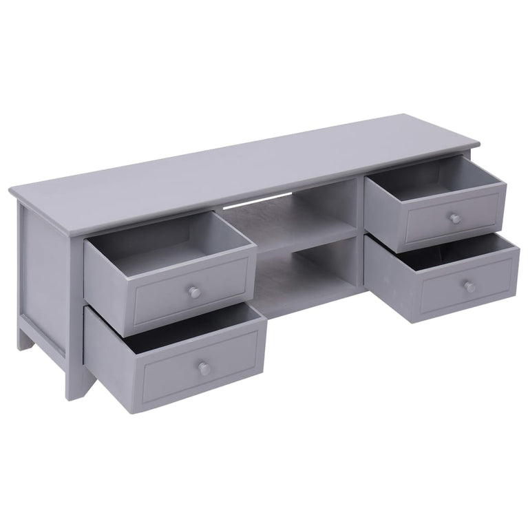 Tv-meubel 115x30x40 cm paulowniahout grijs MeubelReus