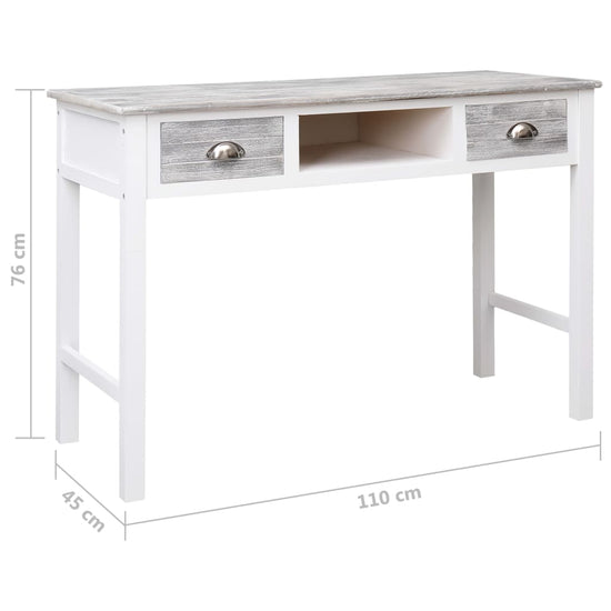 Schrijftafel 110x45x76 cm hout grijs MeubelReus