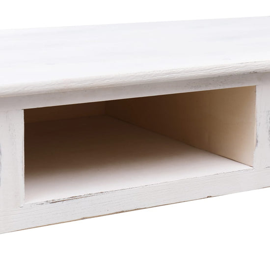 Wandtafel 110x45x76 cm hout antiekwit MeubelReus