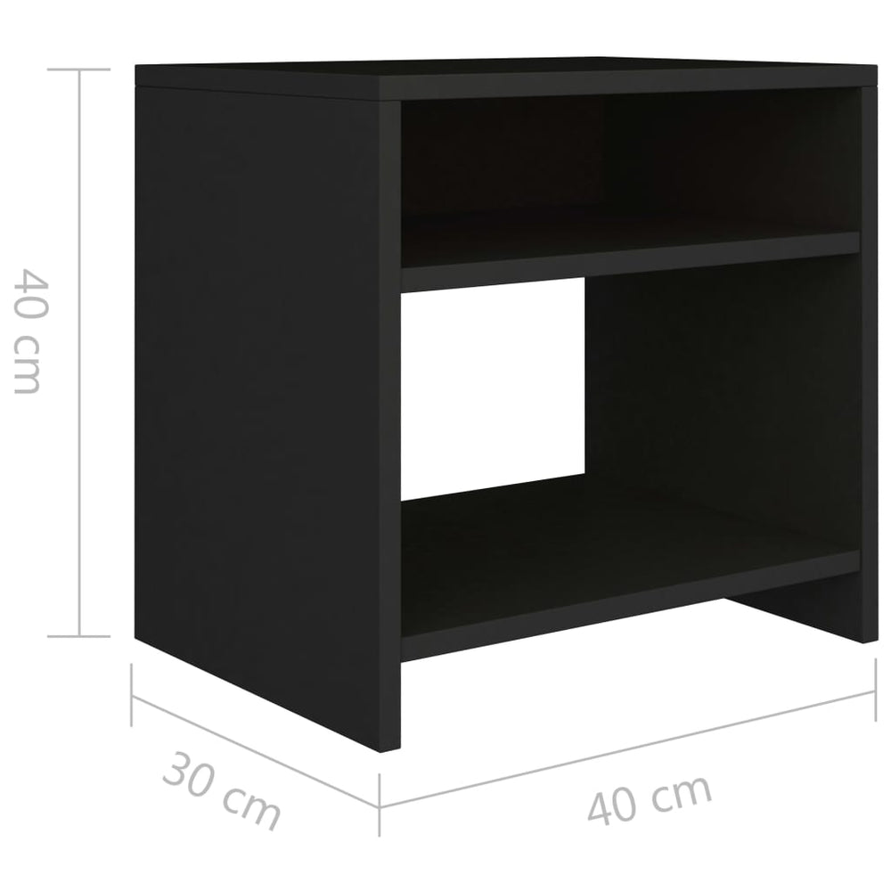Nachtkastje 40x30x40 cm bewerkt hout zwart MeubelReus