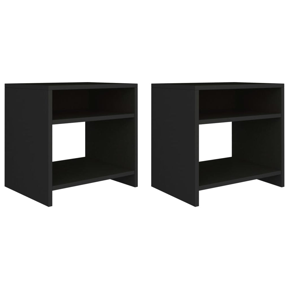 Nachtkastjes 2 st 40x30x40 cm bewerkt hout zwart MeubelReus