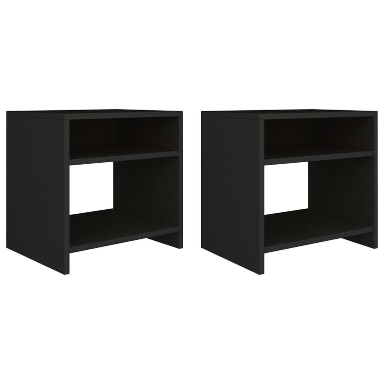Nachtkastjes 2 st 40x30x40 cm bewerkt hout zwart MeubelReus