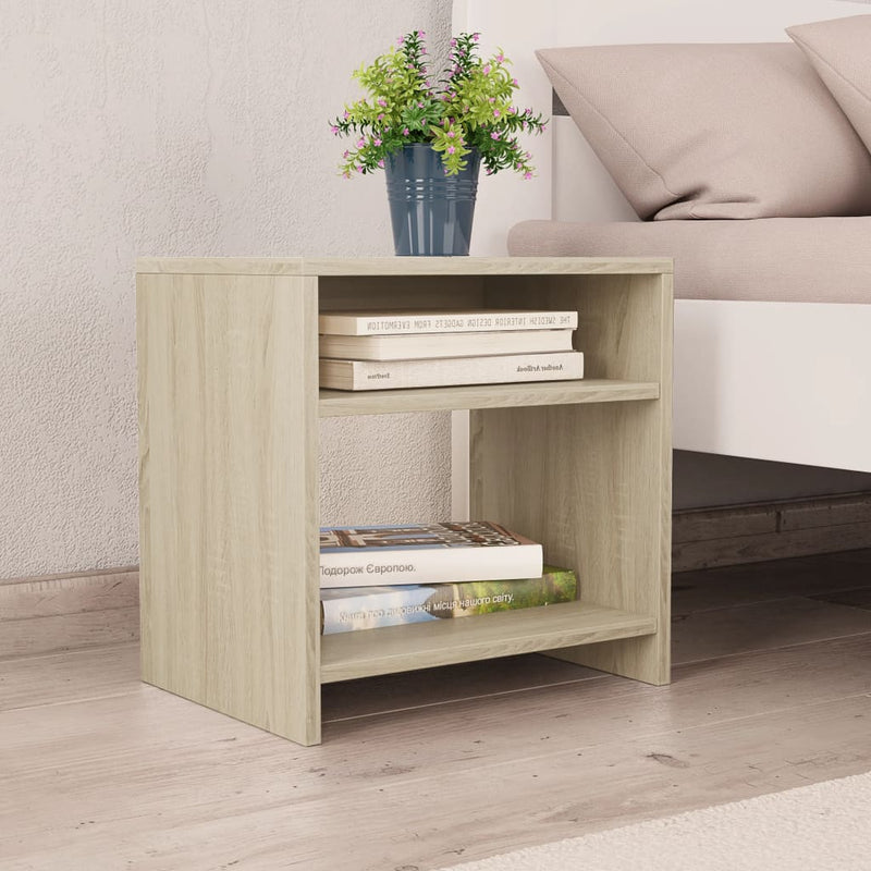 Nachtkastje 40x30x40 cm bewerkt hout sonoma eikenkleurig MeubelReus